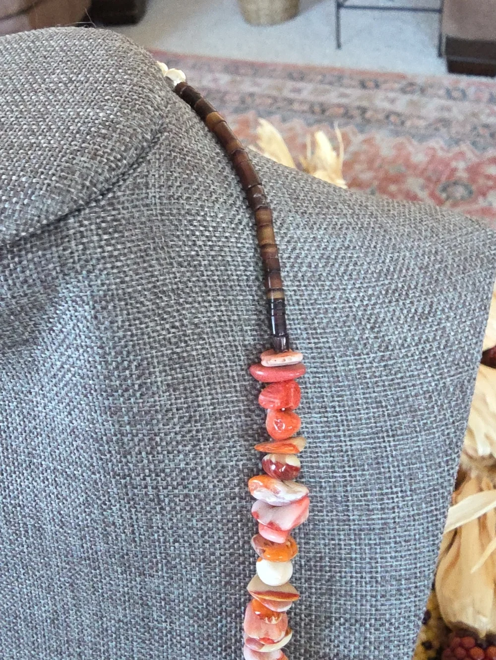 Beautiful NWOT Native American Navajo Orange Spiny & Navajo Pearl Necklace 🧡🎁